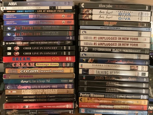Classic rock, pop, new wave: concert & music videos DVDs - combined shipping - Bild 1 von 118