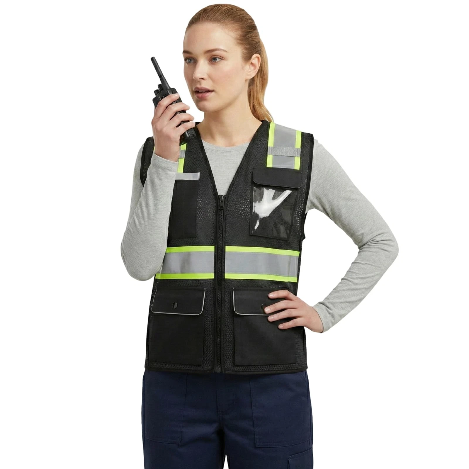 HYCOPROT Safety Vest for Women Mesh Reflective Lady High Visibility Construct... - product detail image 8