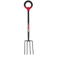 Radius Garden Pro Lite Digging Fork Carbon Steel 4Tine HeavyDuty Garden Tool Red