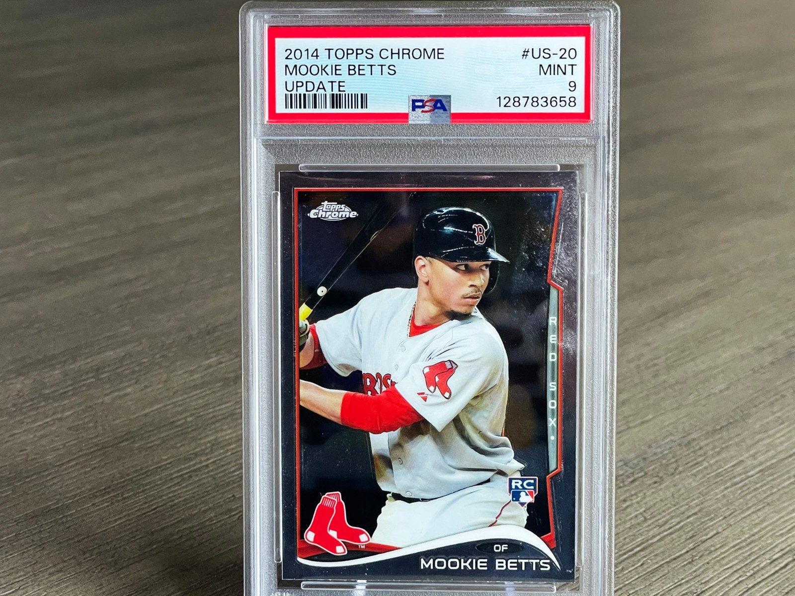 2014 TOPPS CHROME MOOKIE BETTS 🔥ROOKIE RC PSA 9 UPDATE #US-20 red sox DODGERS view 1