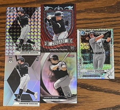 ANDREW VAUGHN 5 Rc Lot 2020 & 21 Refractor, Hilo, Prizm Free Ship