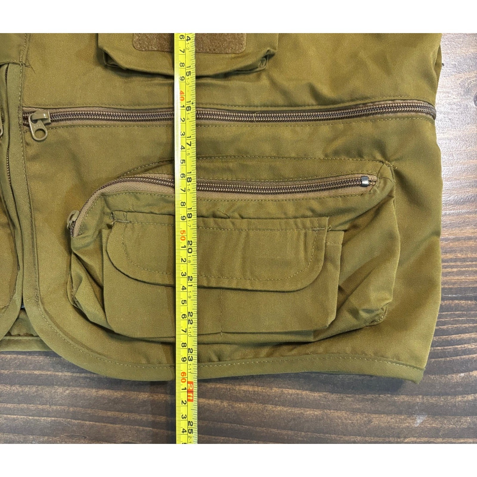 PERFECT HATCH Fishing Vest Mens XL Khaki Olive Green Multi Pocket ...