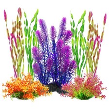 7 Pcs Fish Tank Decoration Decorations Plants Aquarium Décor Plastic
