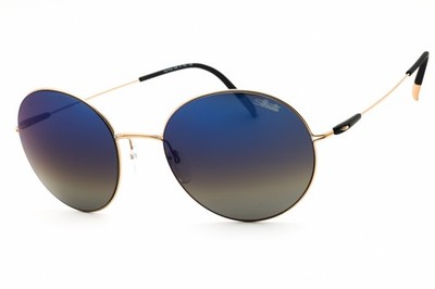 New Silhouette SANT PERE 8736/75 7730 Gold/Blue Mirror Grey 52-19-140 Sunglasses
