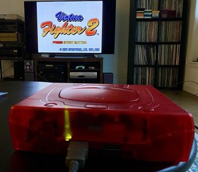 SEGA SATURN HST-3220 JAPANESE RED CONSOLE W SAROO LOADED 256 GB OEM CONTROLLERS