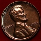Uncirculated Red Proof 1955 Philadelphia Mint Copper Lincoln Wheat Cent — photo 1
