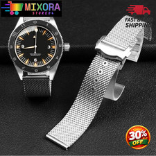20mm Mesh Steel Strap For Omega Seamaster Diver 300m Watch Mate