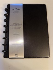 TUL Custom Note-Taking System Discbound Leather Notebook, Letter Size, Black Q78