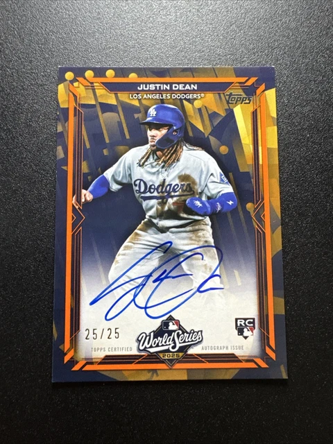 2026 Topps Serie 2 Justin Dean #WCA-JD Orange RC On-Card Auto 25/25 DODGERS