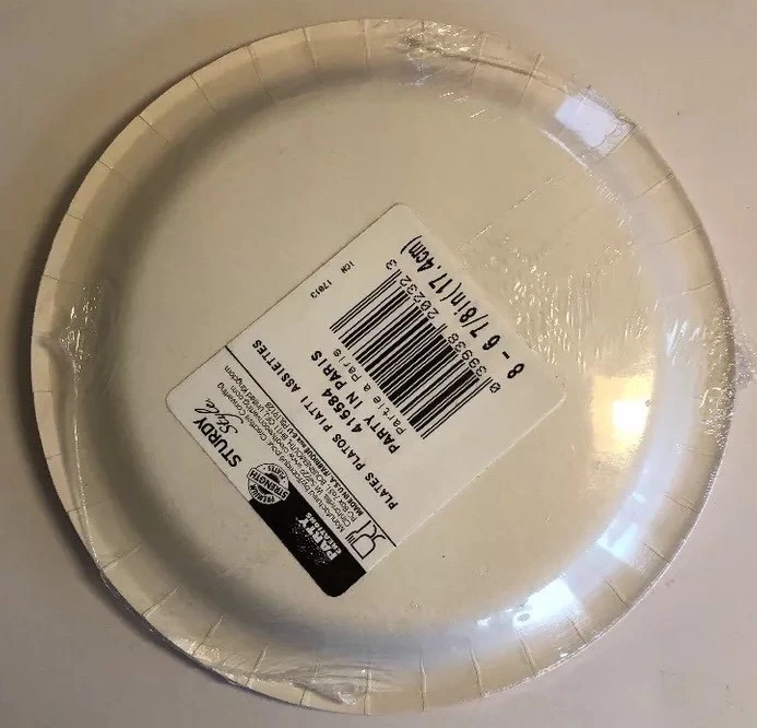 Paris Birthday Party Cocktail Dessert Plates Eiffel Tower Pink Poodle Dots 8/pk - Image 3 of 4