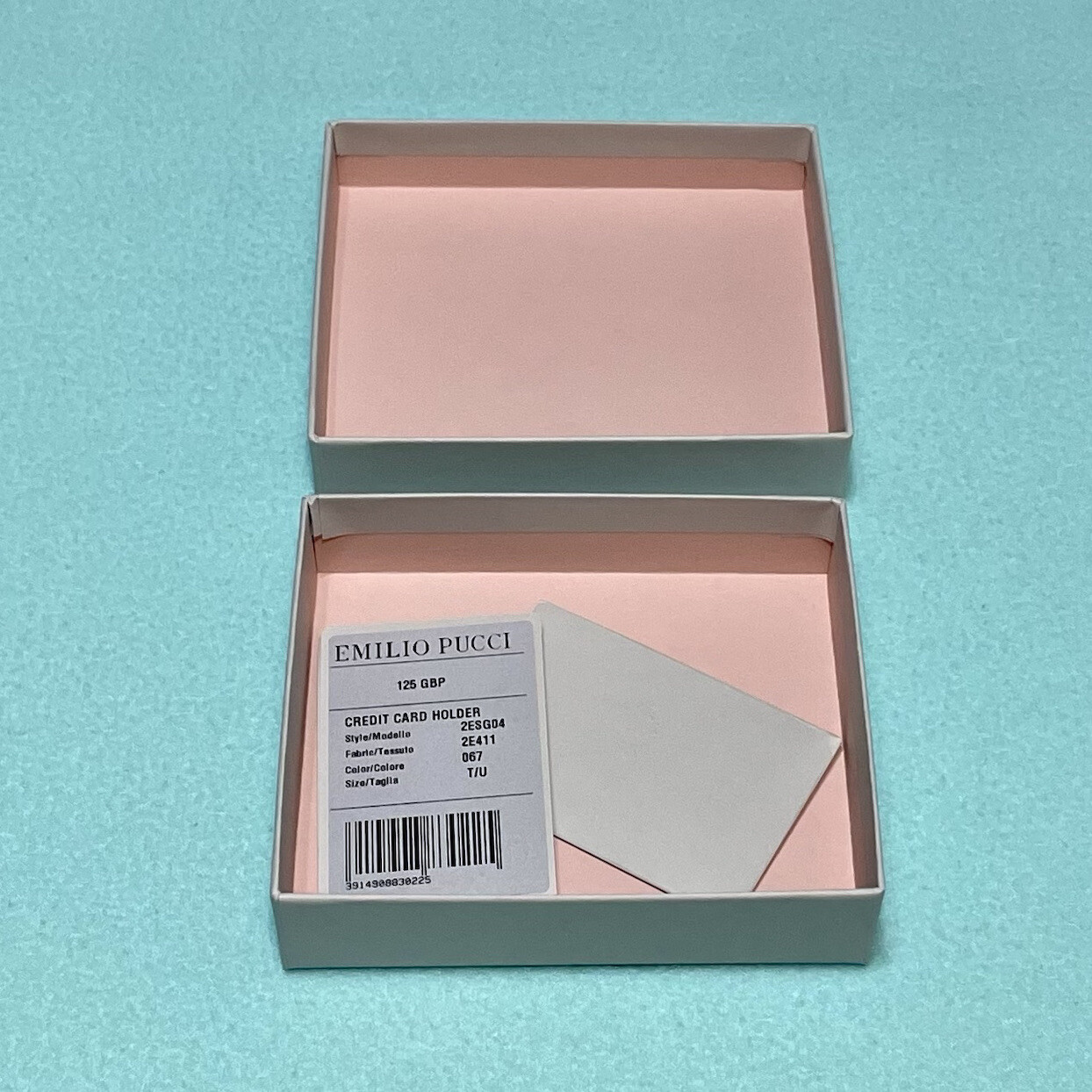 Emilio Pucci Gift Box Only Credit Card Holder Empty Box with Card Envelope Tag