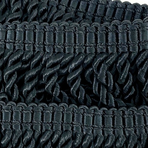 Black 3" Bullion Fringe Trim Decorative Gimp Twisted Rope CONSO NOS 5 Yards + 7" - Picture 6 of 12
