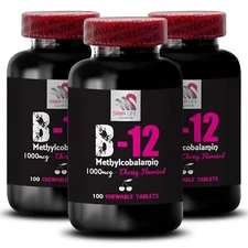 Positive Living - B-12 METHYLCOBALAMIN - Active Energy 3 Bottles 300 Tablets