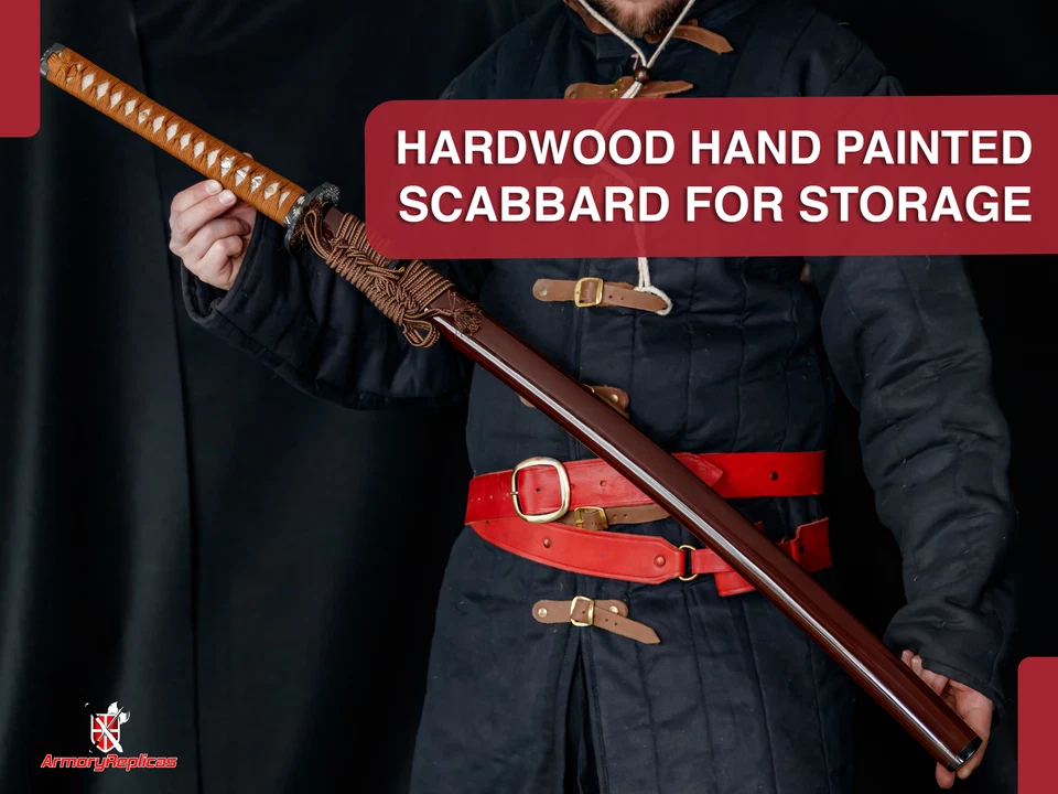 手工锻造 1095 碳钢 Katana 剑带礼品盒和袋 41 英寸刀片 — 第 4/4 张图片