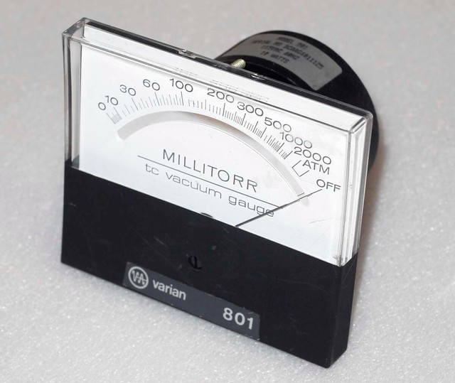 Varian 801 Millitorr TC Vacuum Gauge / Panel Meter 115 VAC, 60 HZ