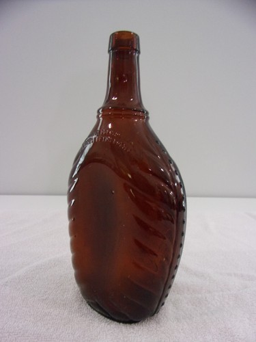 Vintage Brown Glass Alcohol Bottle 1949 With Stopper Style Top - Picture 3 of 10