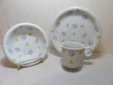 Vtg Japan ceramic baby bluebird mug bowl plate very cute