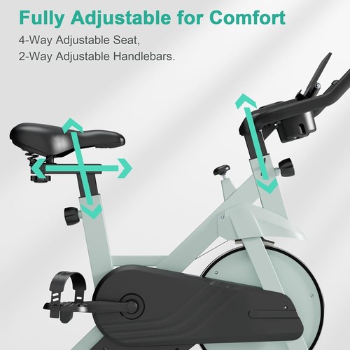 Superun Exercise Bike for Home Use Spin Bike with Adjustable Magnetic Resistance - Picture 5 of 6