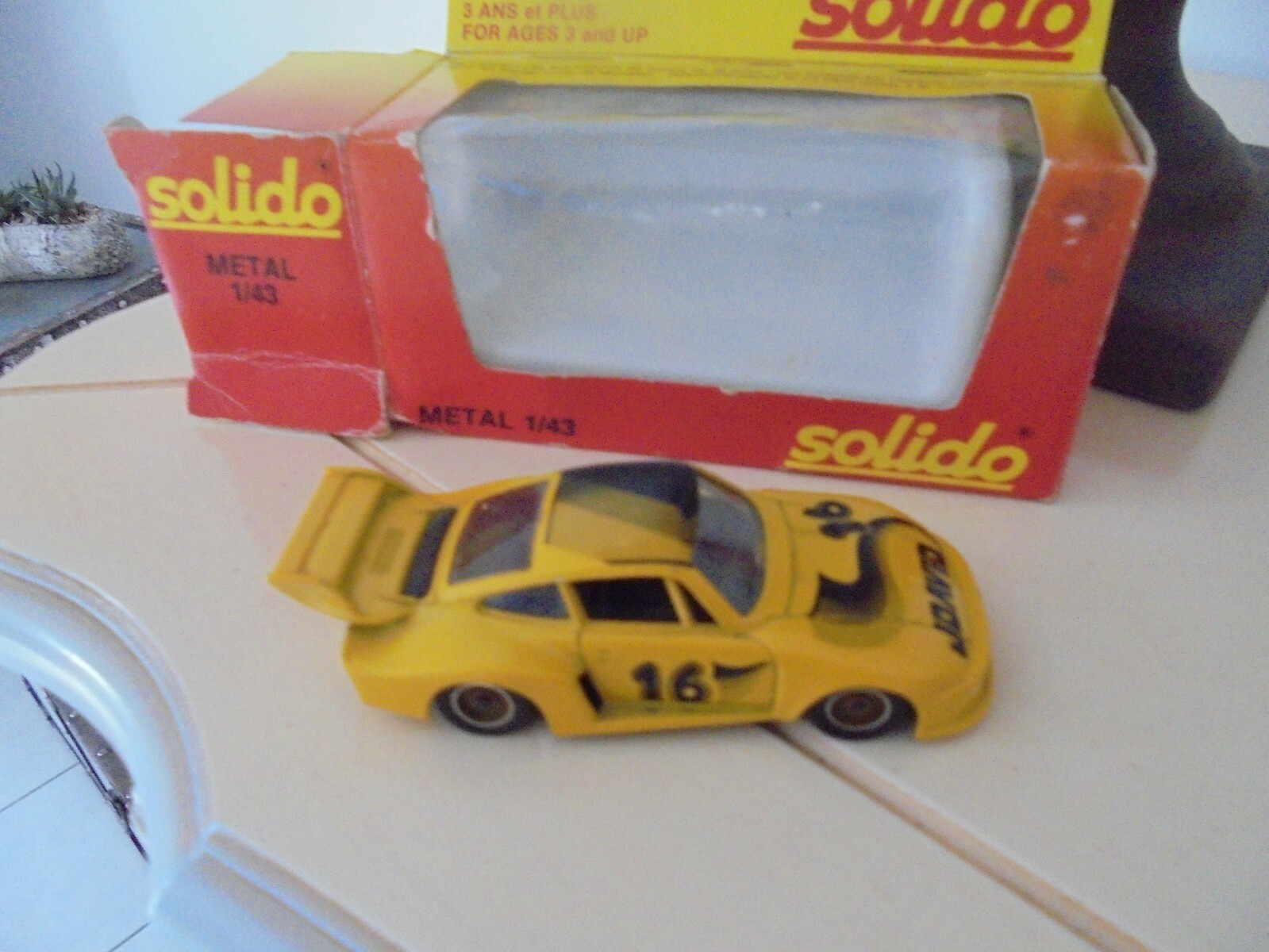 Miniature Solido 1/43 Porsche 935 J. David Jaune N°16 - 24h Du Mans 1976, Occasion Très Bon état