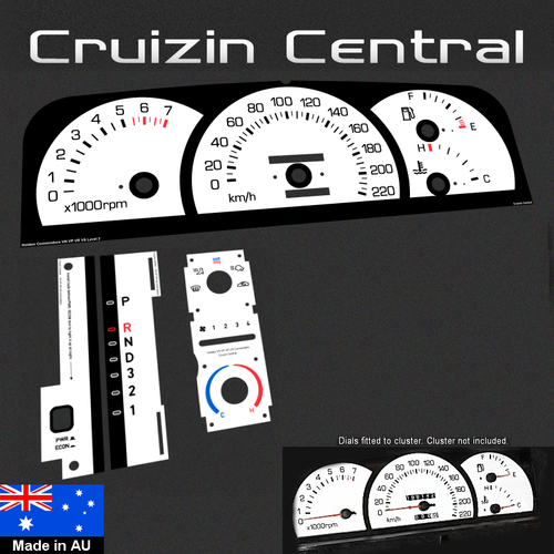 Plastic WHITE DIALS for Holden Commodore Level 2 VN VP VR VS gauge