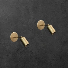 Pair of Raw brass Mini wall sconce - Italian wall light - Mid century wall sconc