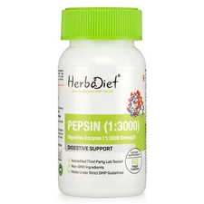 PEPSIN 1:3000 Capsules Digestive Enzyme Aids Protein Digestion Nutrient Intake