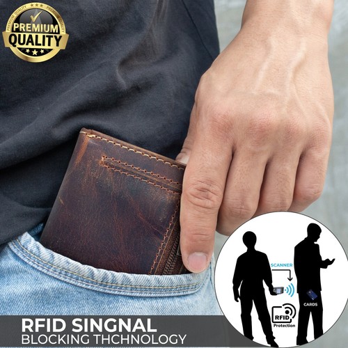 Porta Carte di Credito RFID Portafoglio Uomo Slim Portafoglio Leggero Piccolo - Foto 4 di 7