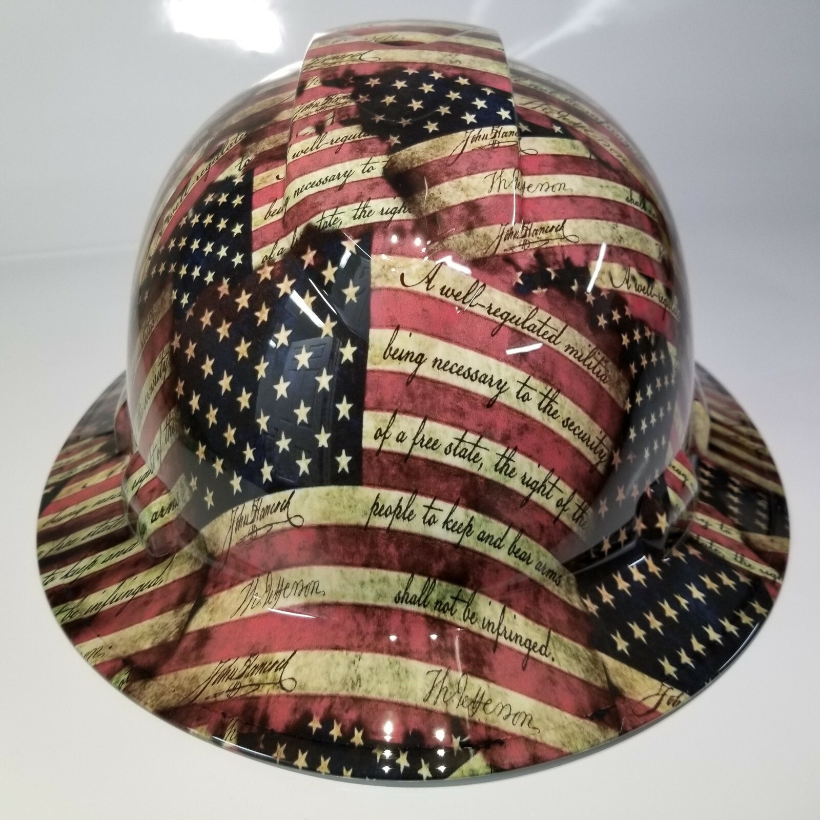 NEW FULL BRIM Hard Hat custom hydro dipped AMERICAN PATRIOT 2nd AMENDMENT NEW