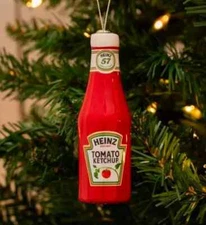 Christmas Tree Ornaments Heinz Tomato Ketchup NWT Ruz Decoupage Collectible