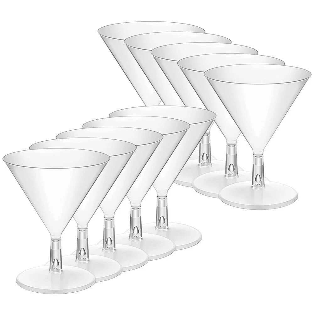 10pcs martini cocktail glasses ribbed glassware Plastic Cocktail Glasses  Wine