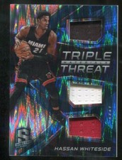 2016-17 Panini Spectra Triple Threat Materials Neon Blue #9 Hassan Whiteside /99