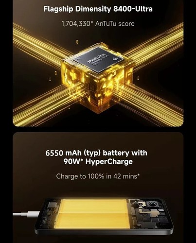 Xiaomi Redmi Turbo 4 (UK Poco X7 Pro) 5G Mobile 6.67" 1.5K 6550mAh 90W, NFC OTA - Picture 6 of 16