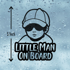 Pegatina de vinilo Little Man On Board, pegatina de coche, pegatina de autocaravana, calcomanía de vinilo