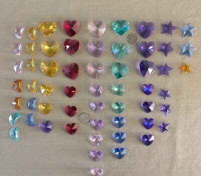 Heart Moon Star Glass Beads-Faceted Crystal Bead Jewelry Making