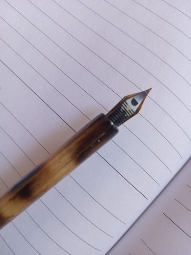 Calligraphy Dip Pen with Gold Nib & feed F Nib Handmade bamboo Pen Writing Art - Picture 10 of 11