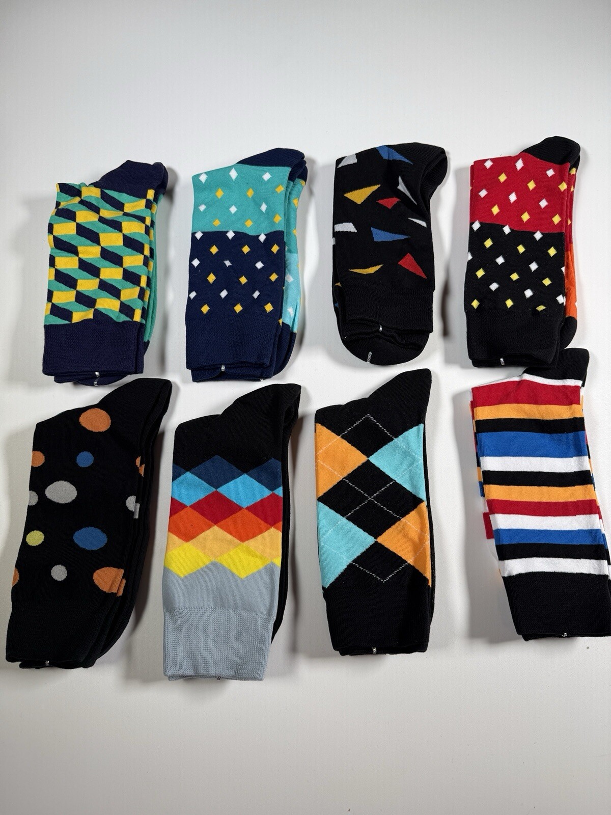 8 Pairs Dress Socks Novelty Socks Casual Bulk for Men Sz 8-12 Colorful Socks