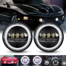 For 1993-2002 Pontiac Firebird Trans Am 2x 4.5" LED Halo Fog Lights Passing Lamp