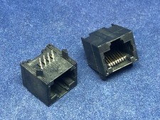 1-406525-1, TE Conn RJ45 Jack, 1 x 1 (Port), 8P8C, Cat5, Through Hole Mount
