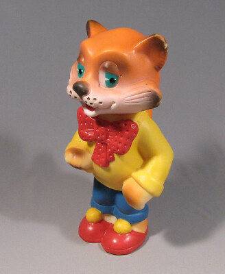 Toy Cat Leopold Doll Vintage Rubber Soviet Russian Old Cartoon Kot USSR CCCP