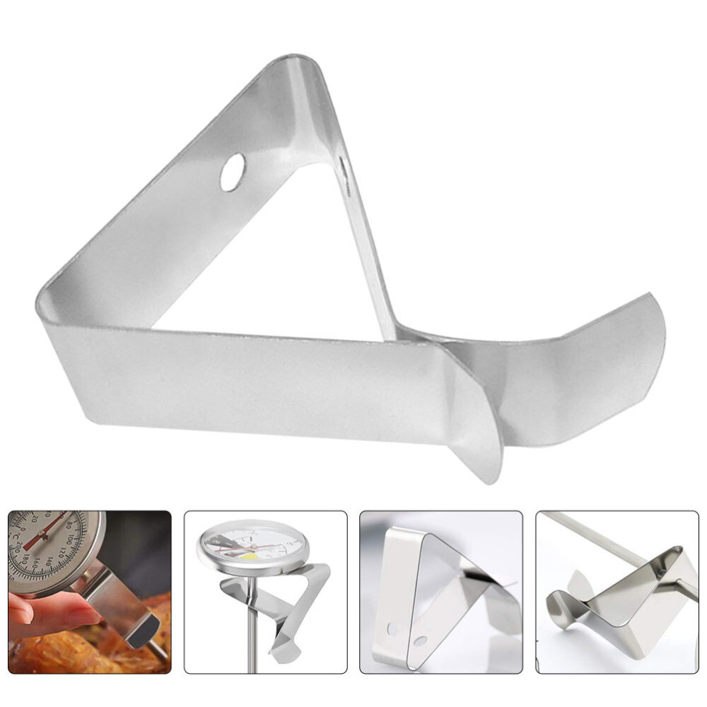 Stainless Steel Grill Grate Thermometer Probe Clip Securing eBay