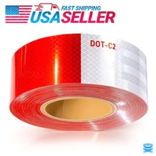 2"x150'  DOT-C2 Premium Reflective Red and White Conspicuity Tape Trailer 1 Roll