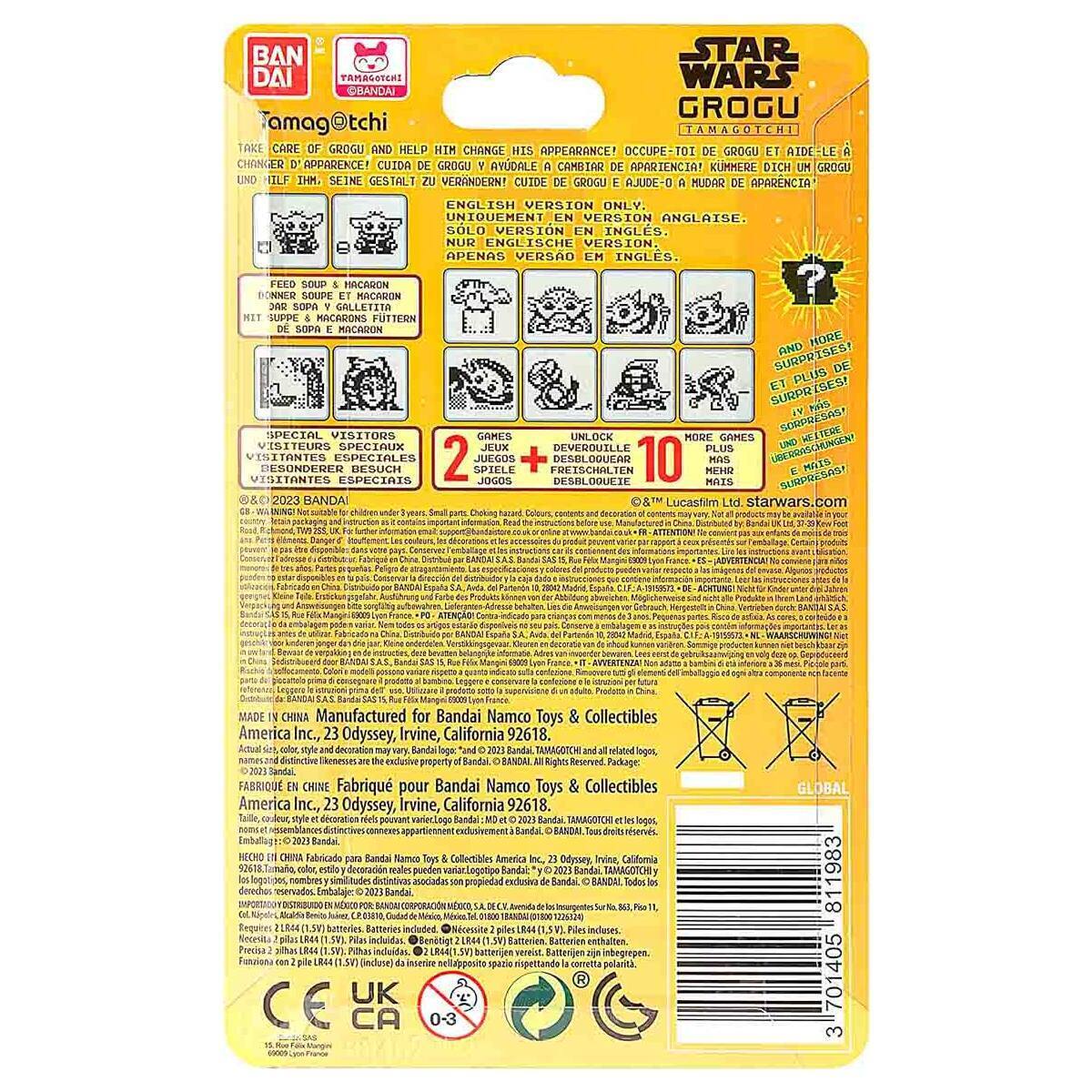 Bandai tamagotchi star wars grogu yoda máquina do animal de