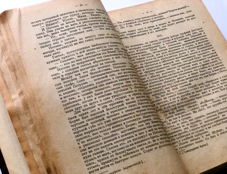 RARE War and Peace 1930s, Leo Tolstoy Antiquarian Book, Russian Literature Gifts - Image 4 of 4