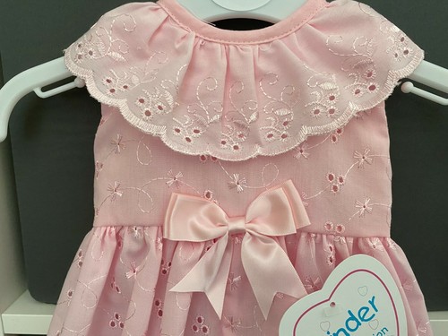 BABY MÄDCHEN SPITZENSTRAMPLER KURZ ROSA SPANISCH SOMMERSTRAMPLER OUTFIT NEUGEBORENE - 12 M - Bild 2 von 3