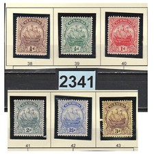 2341 BERMUDES BERMUDA 1910-20 LOT 6 TIMBRES NEUFS N* MH N° 38 à 43