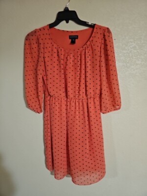 open lace back dress Burt Orange Polka Dot Dress