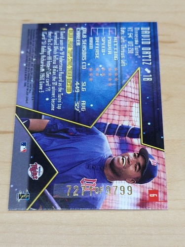 1998 Topps Stars 'Bronze' #6 DAVID ORTIZ! Twins! Red Sox! #7271/9799! HOF! - Picture 2 of 3