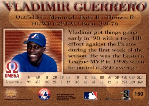 Vladimir Guerrero ⚾ Collection MLB AU CHOIX 1996 - 1999 EXPOSITIONS DE MONTRÉAL ⚾ SÉNATEUR - Photo 107 sur 203