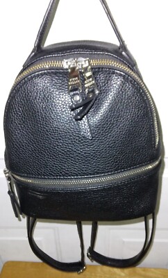 Steve Madden Black Jacki Convertible Faux Leather Vegan Mini Backpack