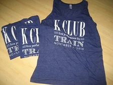 Mens Sz S or M   Band TRAIN Tour Tee Shirt Tank Blue K CLUB Live Performance